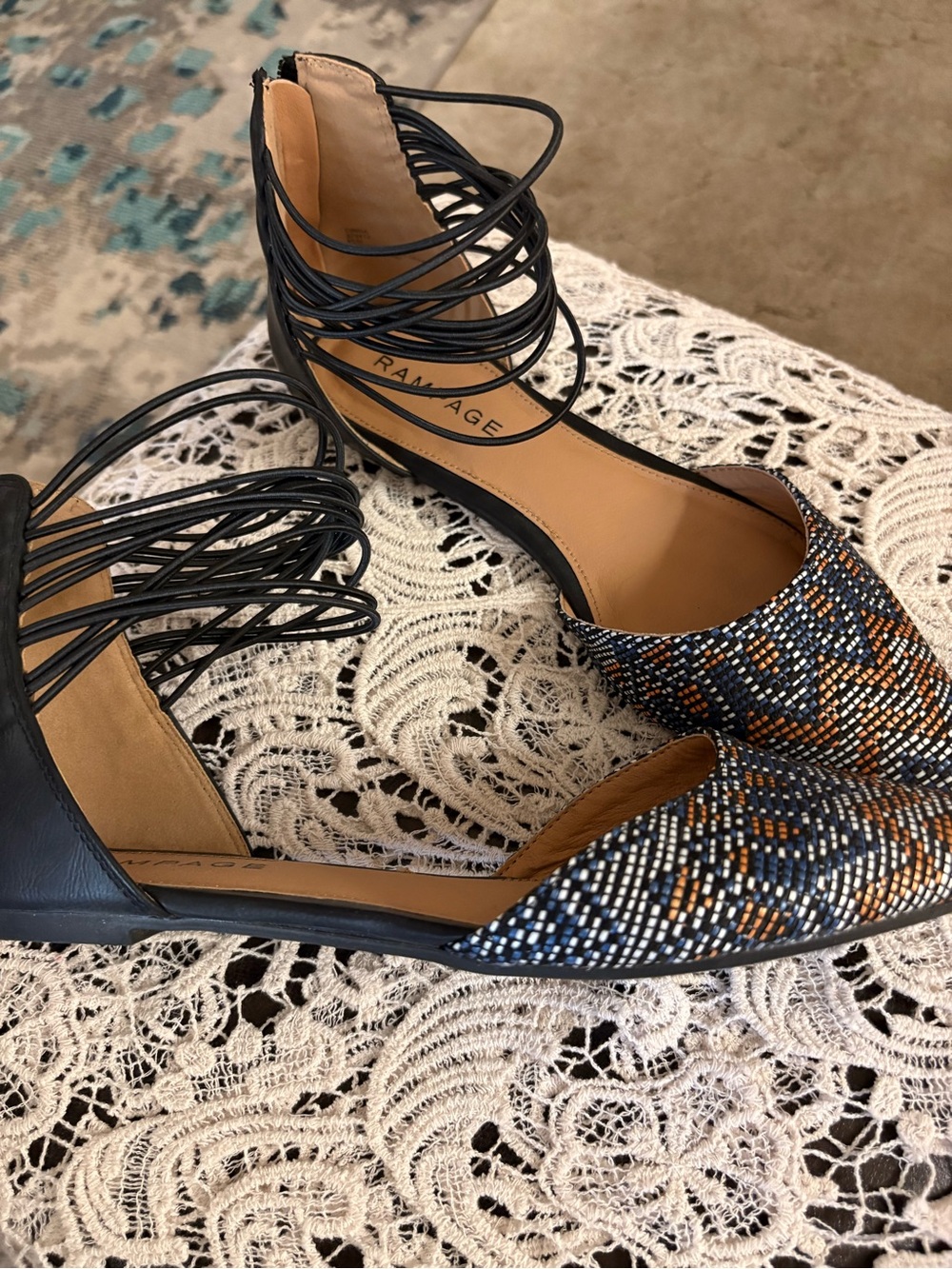 Rampage Cinna Blue Heels with D'Orsay Cutout - Picture 6 of 6